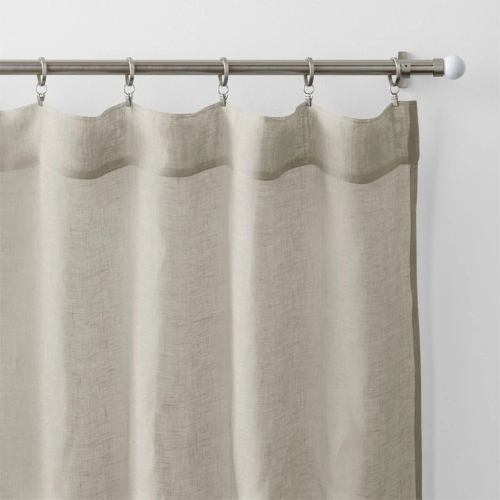 Natural Beige Linen Sheer Window Curtain Panel 52"x63"