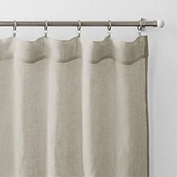 Natural Beige Linen Sheer Window Curtain Panel 52"x63"