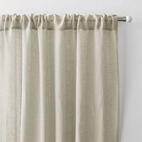 Natural Beige Linen Sheer Window Curtain Panel 52"x63"
