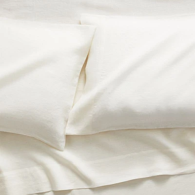 Pure Linen Warm White Queen Sheet Set
