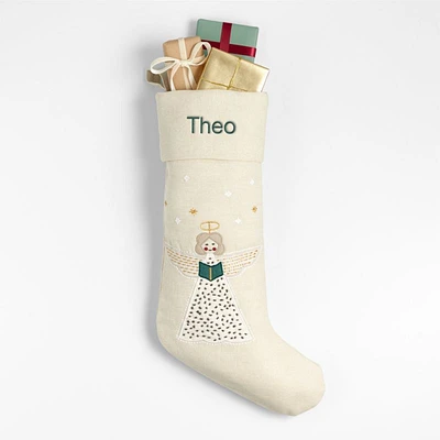 Linen Angel Kids Christmas Stocking
