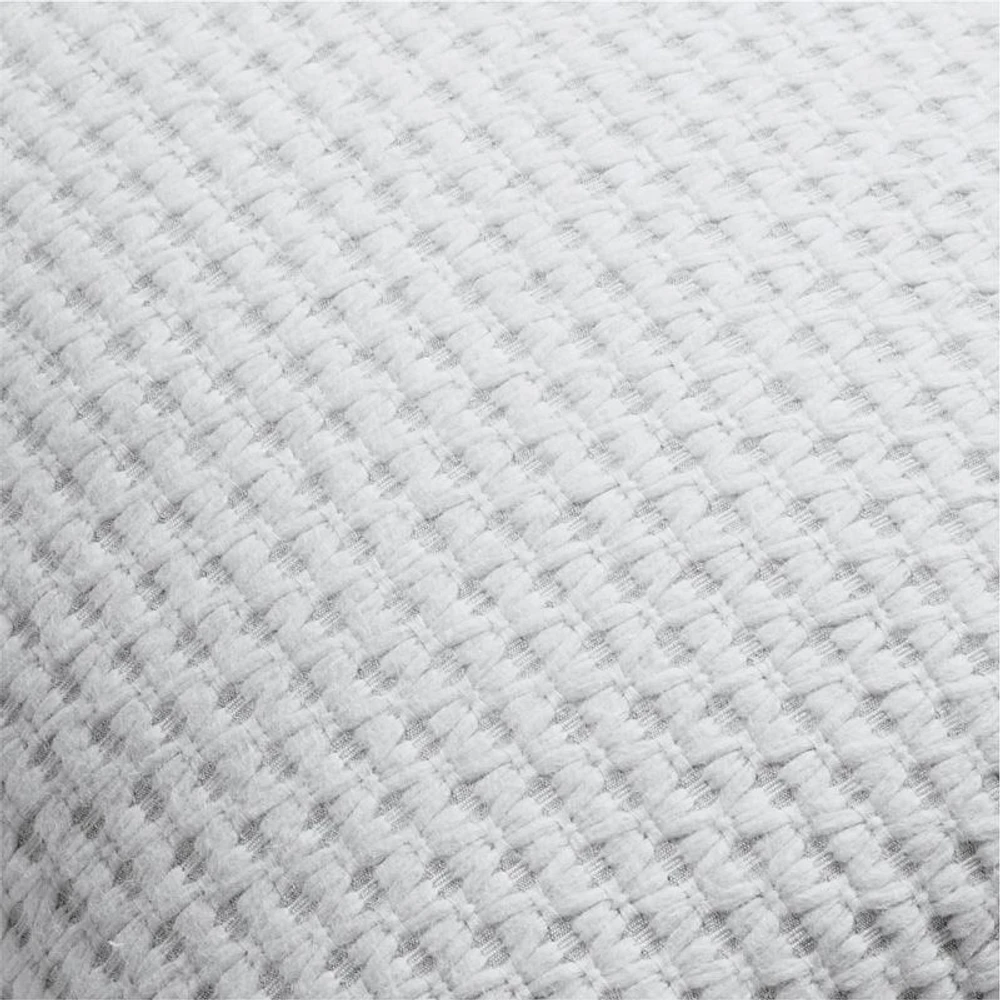 Llama Wool and Organic Cotton Blend Textured 20x20 Light Grey Throw Pillow Cover