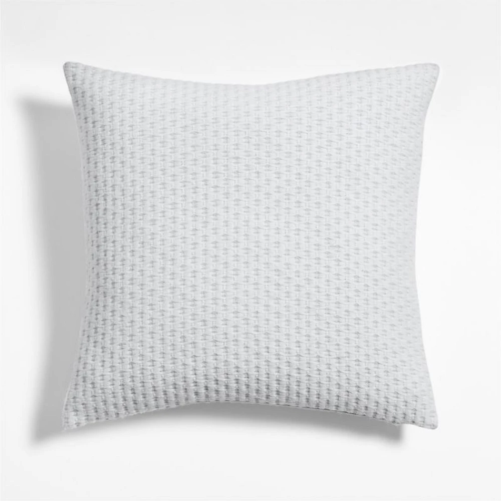 Llama Wool and Organic Cotton Blend Textured 20x20 Light Grey Throw Pillow Cover