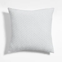 Llama Wool and Organic Cotton Blend Textured 20x20 Light Grey Throw Pillow Cover