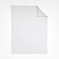 Llama Wool and Organic Cotton Blend Textured 70"x55" Light Grey Throw Blanket