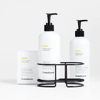 Lemon Zest + Tangerine Hand Soap, Lotion and Candle Gift Set with Matte Black Caddy