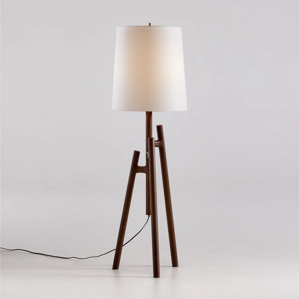 Lockeland Walnut Tripod Floor Lamp 67"