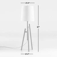 Lockeland Walnut Tripod Floor Lamp 67"