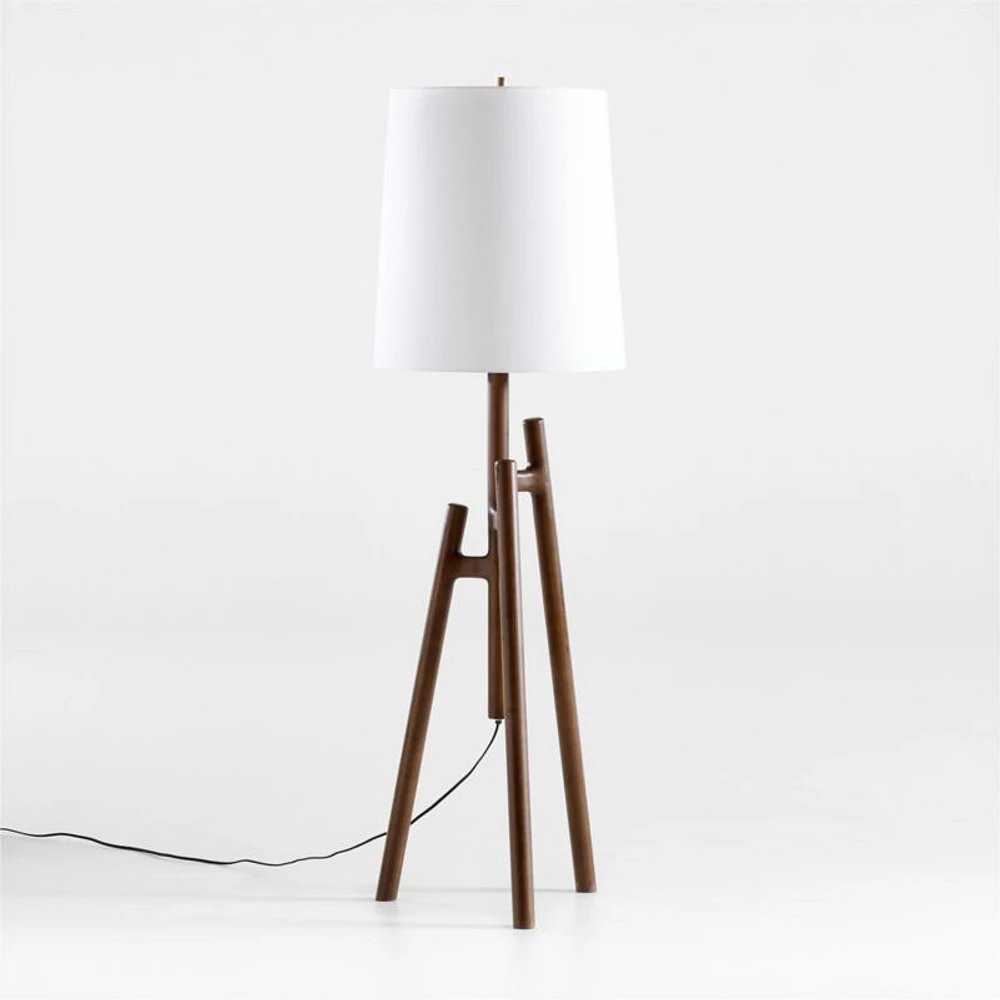 Lockeland Walnut Tripod Floor Lamp 67"