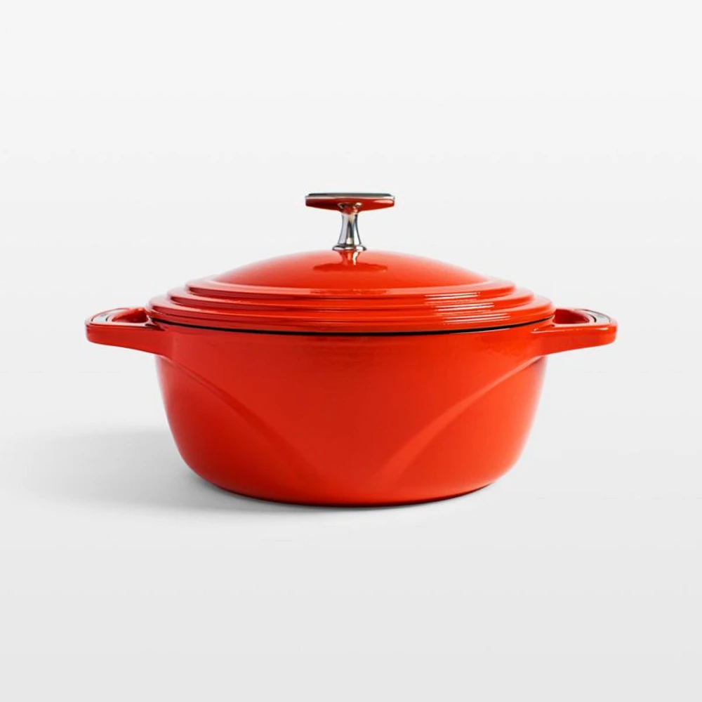 Lodge USA Enamel -Qt. Cast Iron Dutch Oven in Cherry on Top Red