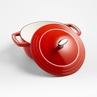 Lodge USA Enamel -Qt. Cast Iron Dutch Oven in Cherry on Top Red