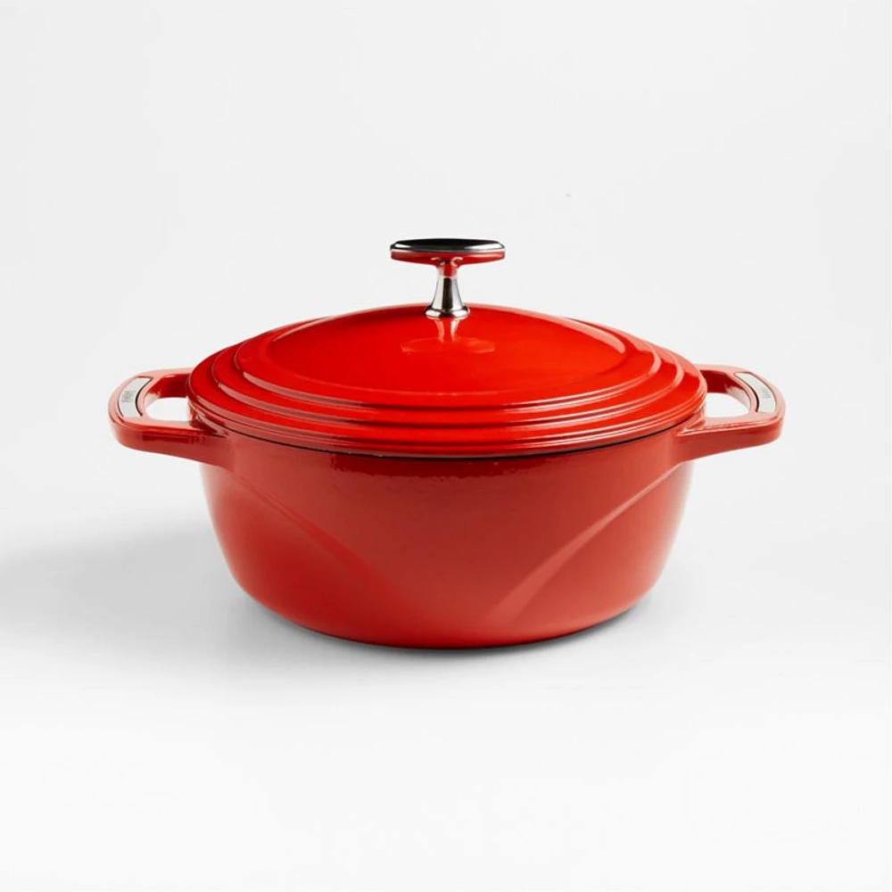 Lodge USA Enamel -Qt. Cast Iron Dutch Oven in Cherry on Top Red
