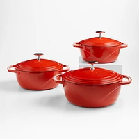 Lodge USA Enamel -Qt. Cast Iron Dutch Oven in Cherry on Top Red