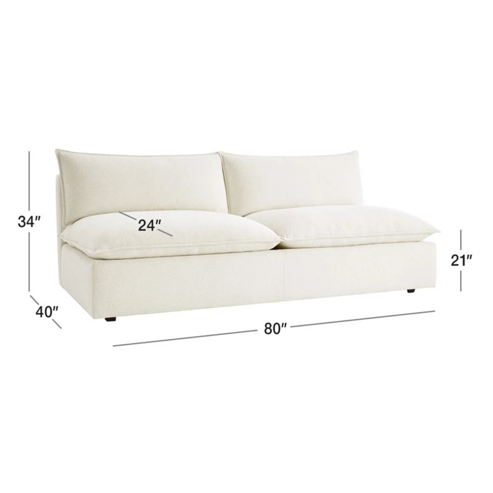 Lotus Deep Modular Armless Lovseat