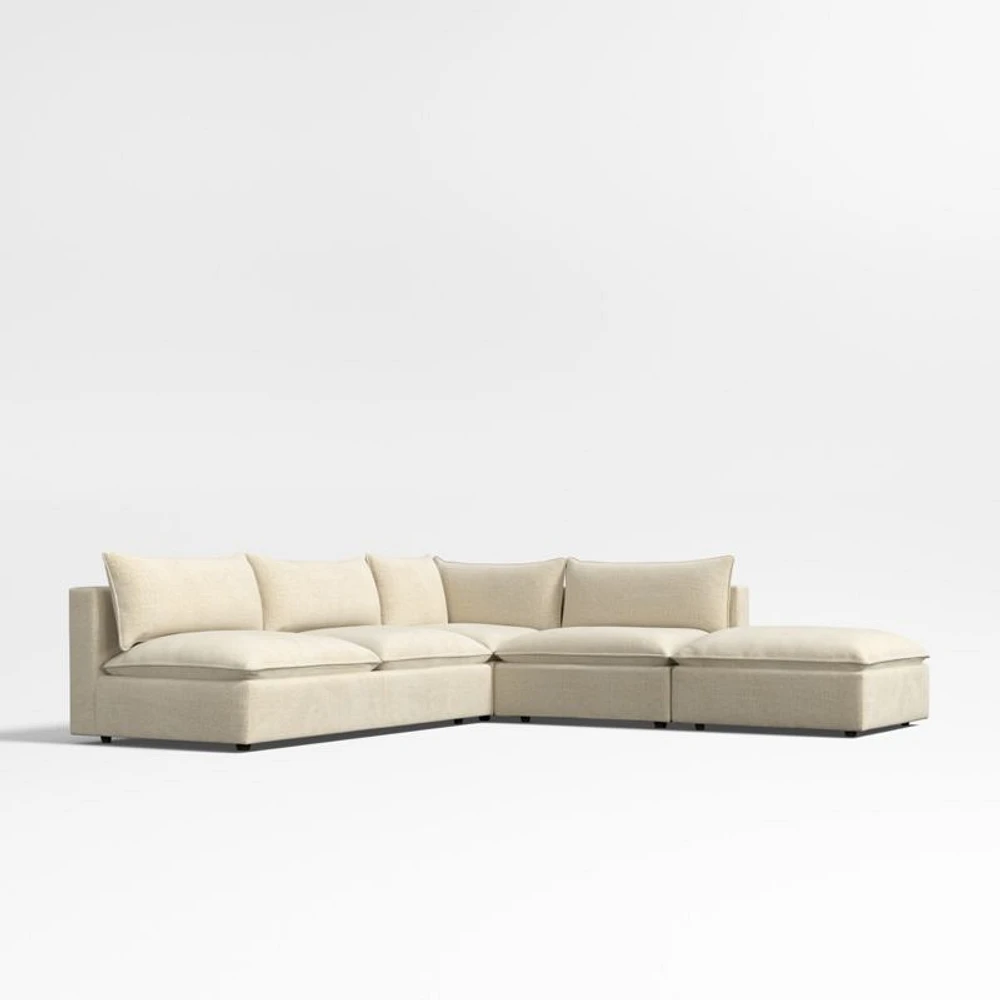 Lotus Deep Modular -Piece Sectional Sofa with Ottoman