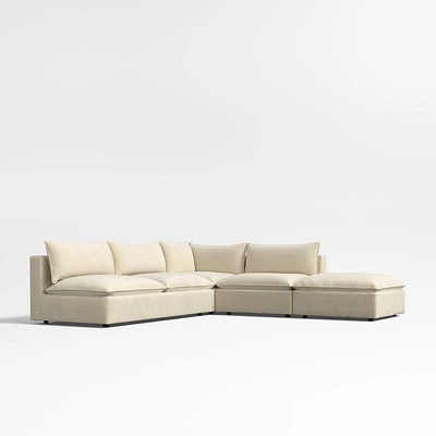 Lotus Deep Modular -Piece Sectional Sofa with Ottoman