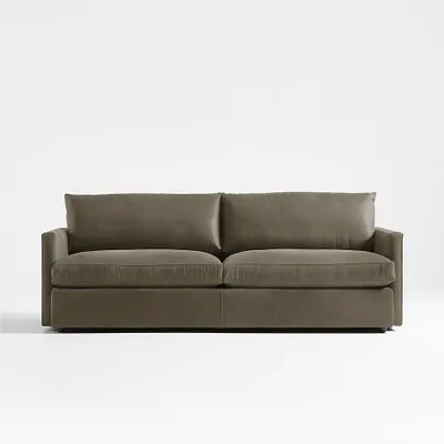 Lounge Deep Leather Sofa 93"