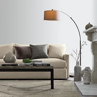 Dexter Arc Floor Lamp with Grey Shade