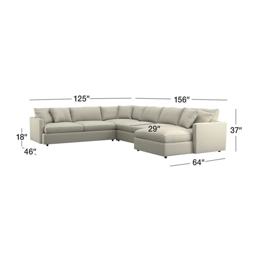 Lounge Deep 4-Piece Corner Sectional with Chaise Lounge
