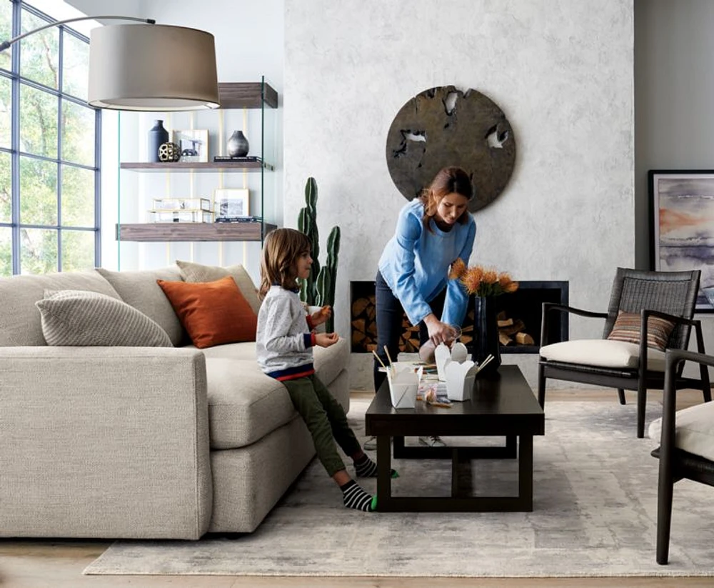 Dexter Arc Floor Lamp with Grey Shade