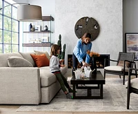 Dexter Arc Floor Lamp with Grey Shade