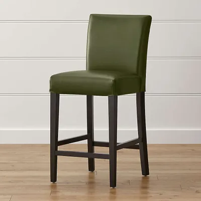 Lowe Olive Leather Counter Stool