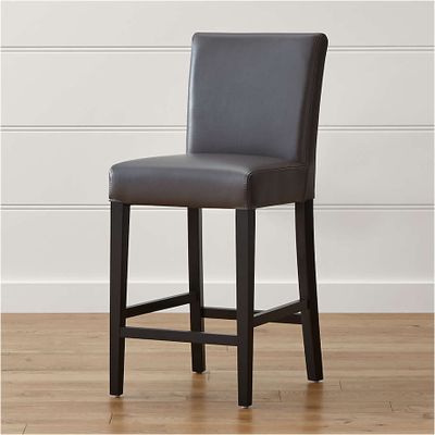 Lowe Smoke Leather Counter Stool