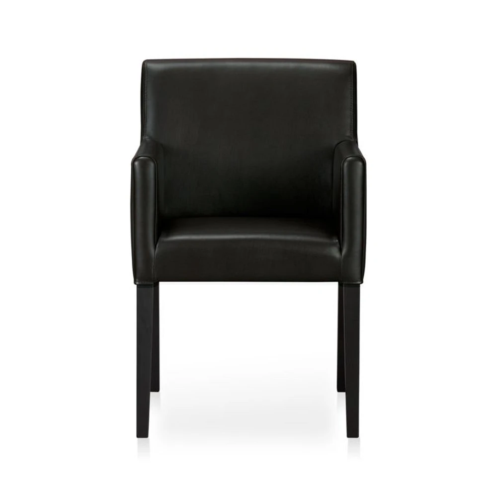 Lowe Onyx Leather Dining Arm Chair