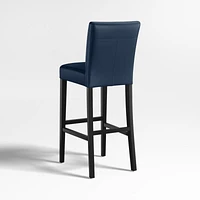 Lowe Navy Leather Bar Stool