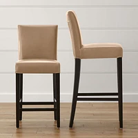 Lowe Café Latte Leather Counter Stool