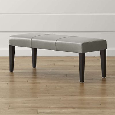Lowe Pewter Leather Backless Bench