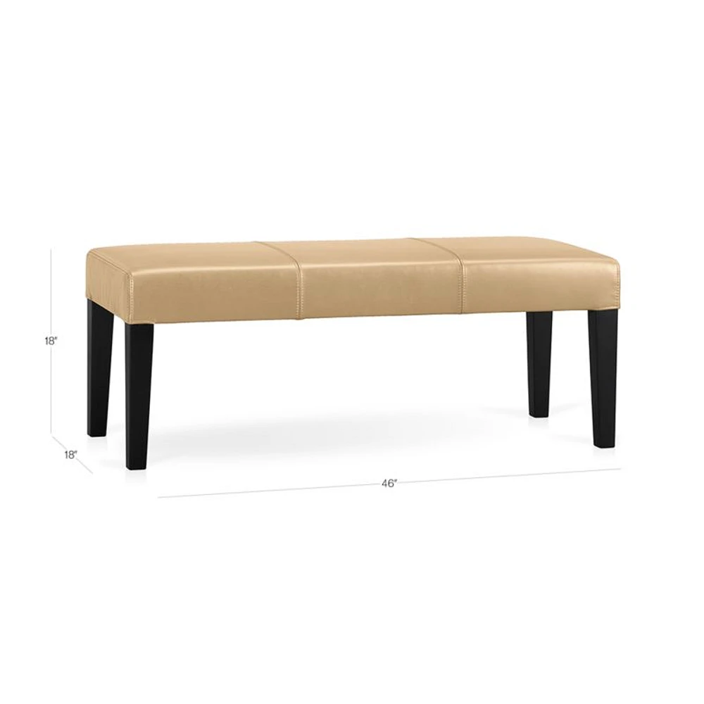 Lowe Café Latte Leather Backless Bench