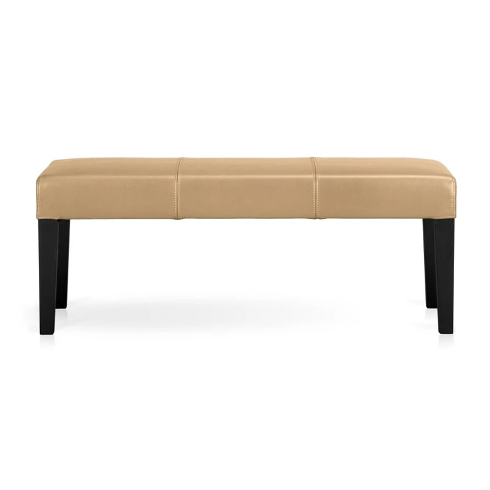 Lowe Café Latte Leather Backless Bench