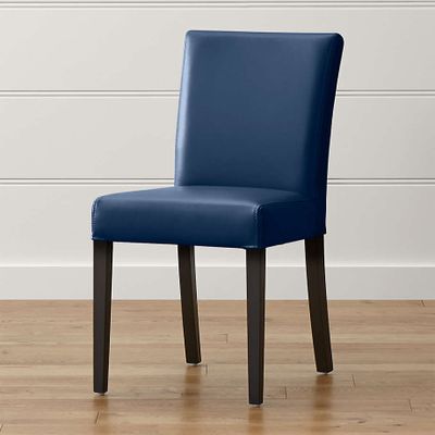 Lowe Navy Leather Dining Chair