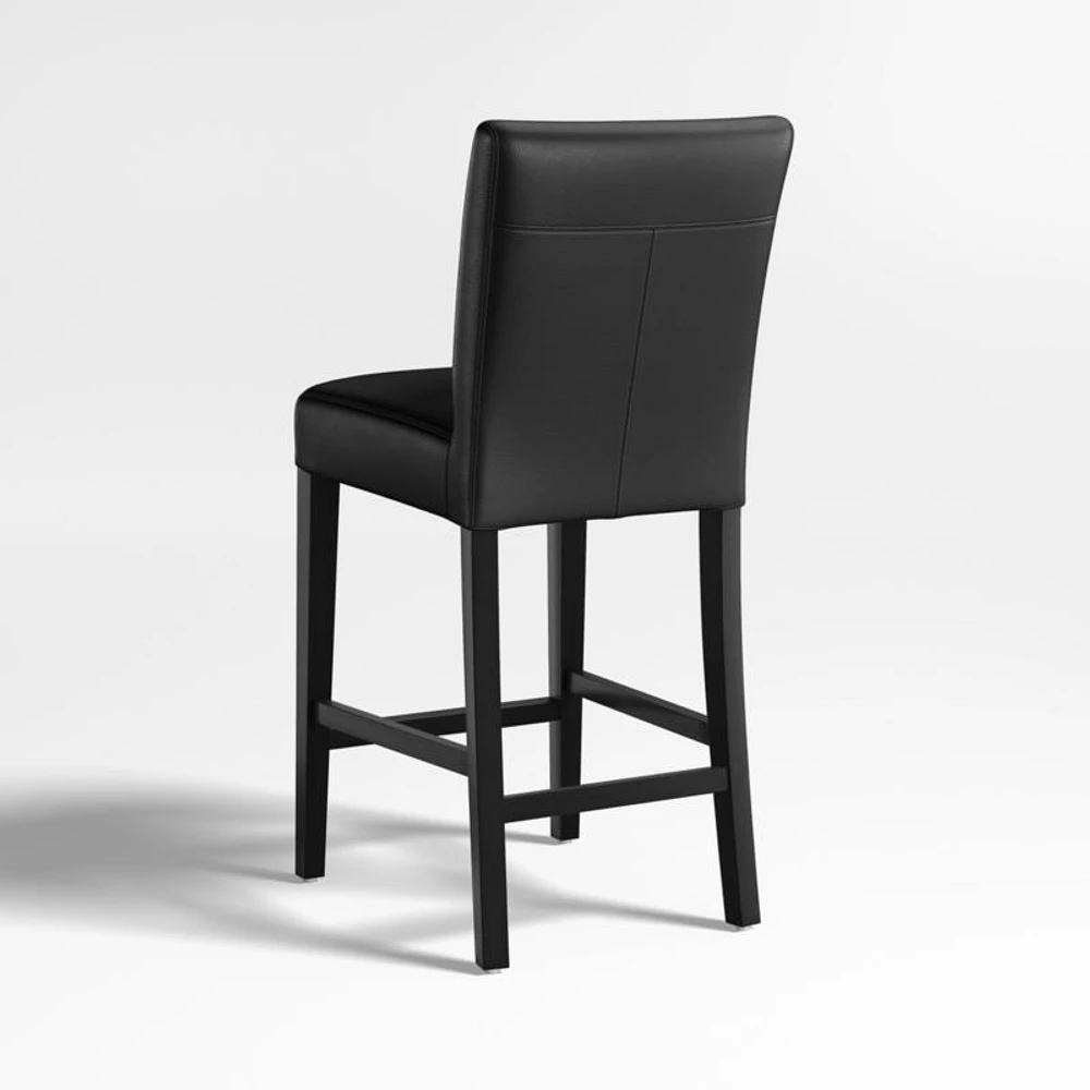 Lowe Onyx Leather Counter Stool with Ebony Wood Legs