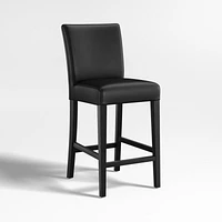 Lowe Onyx Leather Counter Stool with Ebony Wood Legs