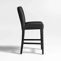 Lowe Onyx Leather Counter Stool with Ebony Wood Legs