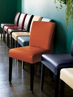Lowe Chocolate Leather Dining Chair with Ebony Wood Legs, Set of 4