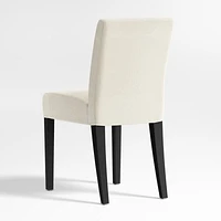 Lowe Ivory Upholstered Dining Chair with Ebony Wood Legs