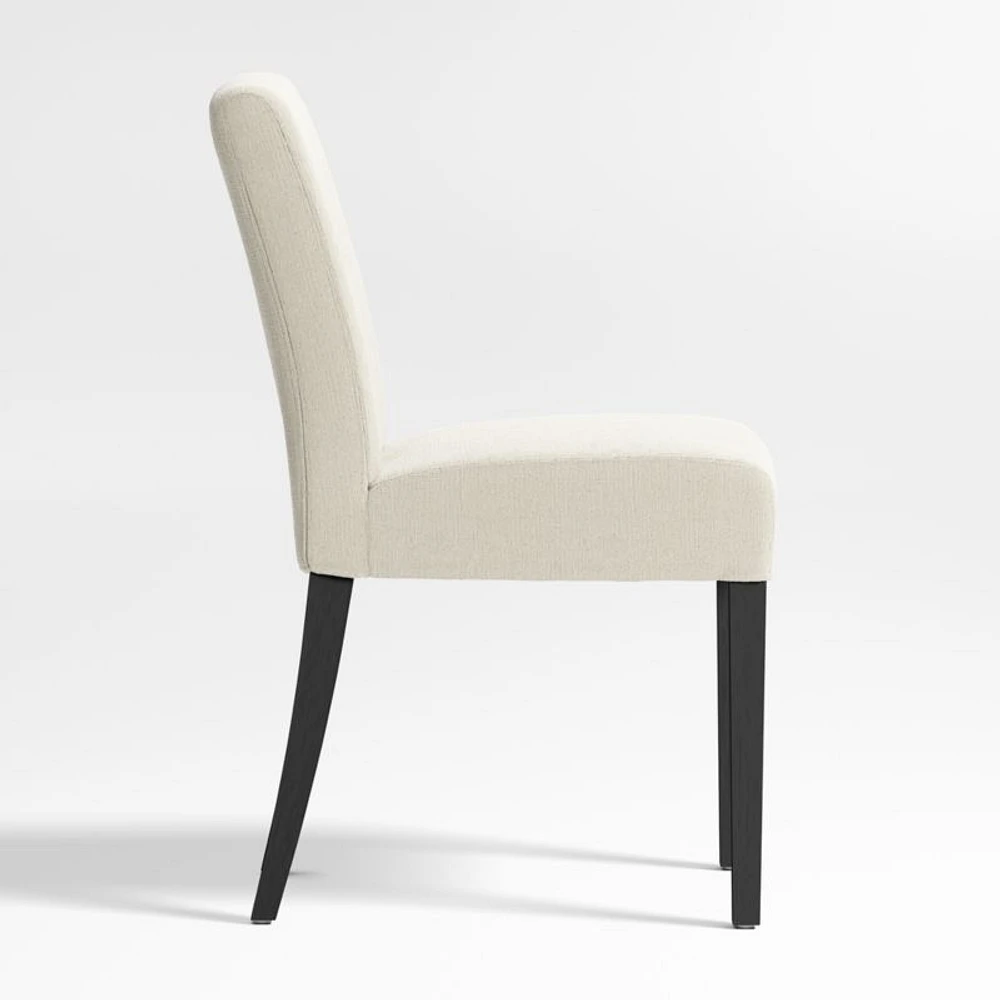 Lowe Ivory Upholstered Dining Chair with Ebony Wood Legs