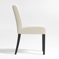 Lowe Ivory Upholstered Dining Chair with Ebony Wood Legs