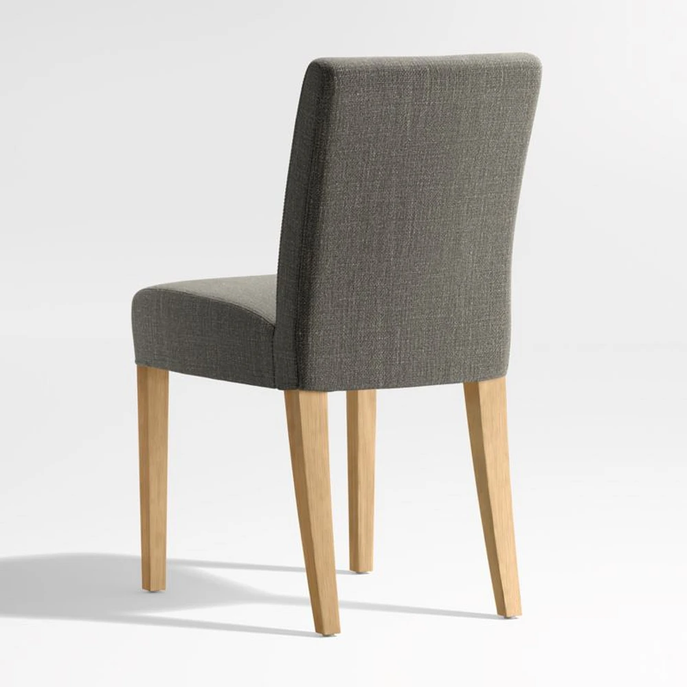 Lowe Charcoal Grey Upholstered Dining Chair with Natural Wood Legs