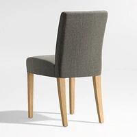 Lowe Charcoal Grey Upholstered Dining Chair with Natural Wood Legs