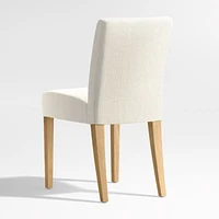 Lowe Ivory Upholstered Dining Chair with Natural Wood Legs, Set of 4