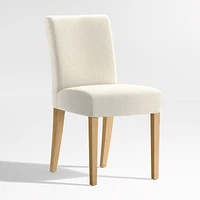 Lowe Ivory Upholstered Dining Chair with Natural Wood Legs, Set of 4
