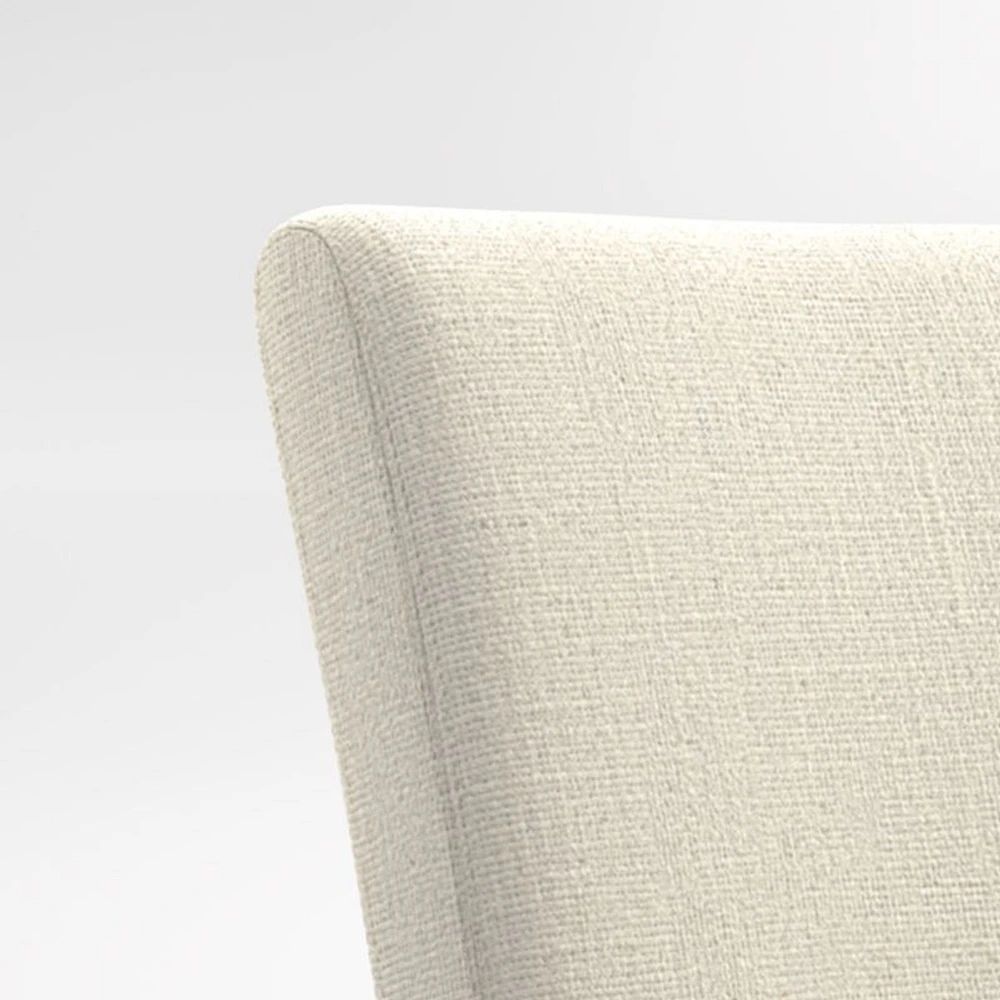 Lowe Ivory Upholstered Dining Chair with Natural Wood Legs, Set of 4