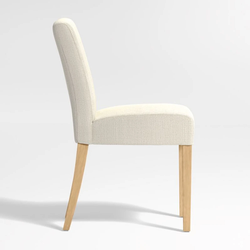 Lowe Ivory Upholstered Dining Chair with Natural Wood Legs, Set of 4