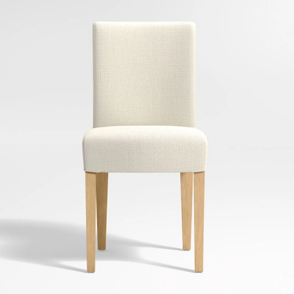 Lowe Ivory Upholstered Dining Chair with Natural Wood Legs, Set of 4