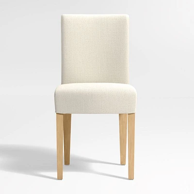 Lowe Ivory Upholstered Dining Chair with Natural Wood Legs, Set of 4