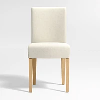 Lowe Ivory Upholstered Dining Chair with Natural Wood Legs, Set of 4